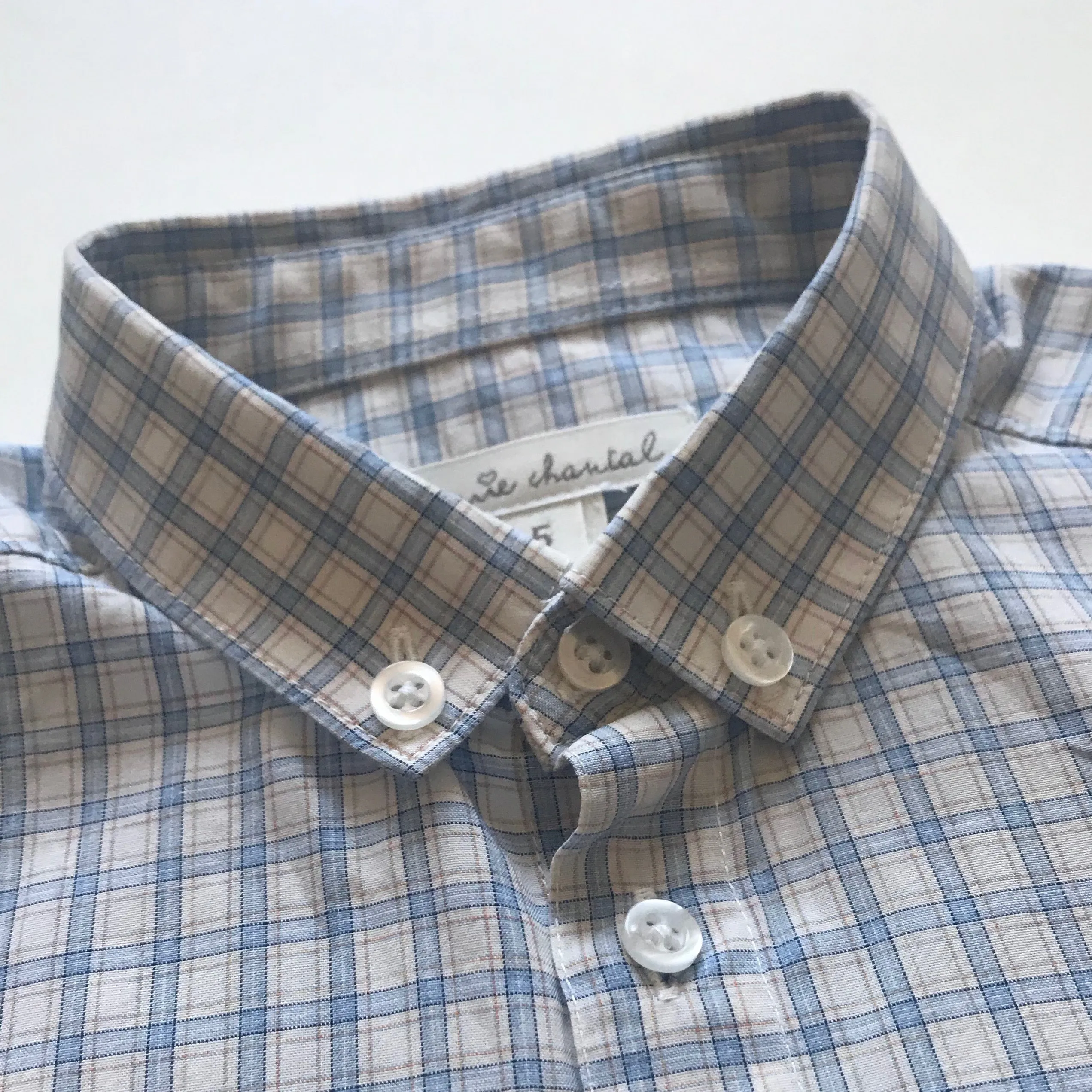 Marie-Chantal Blue And White Check Cotton Shirt: 5 Years