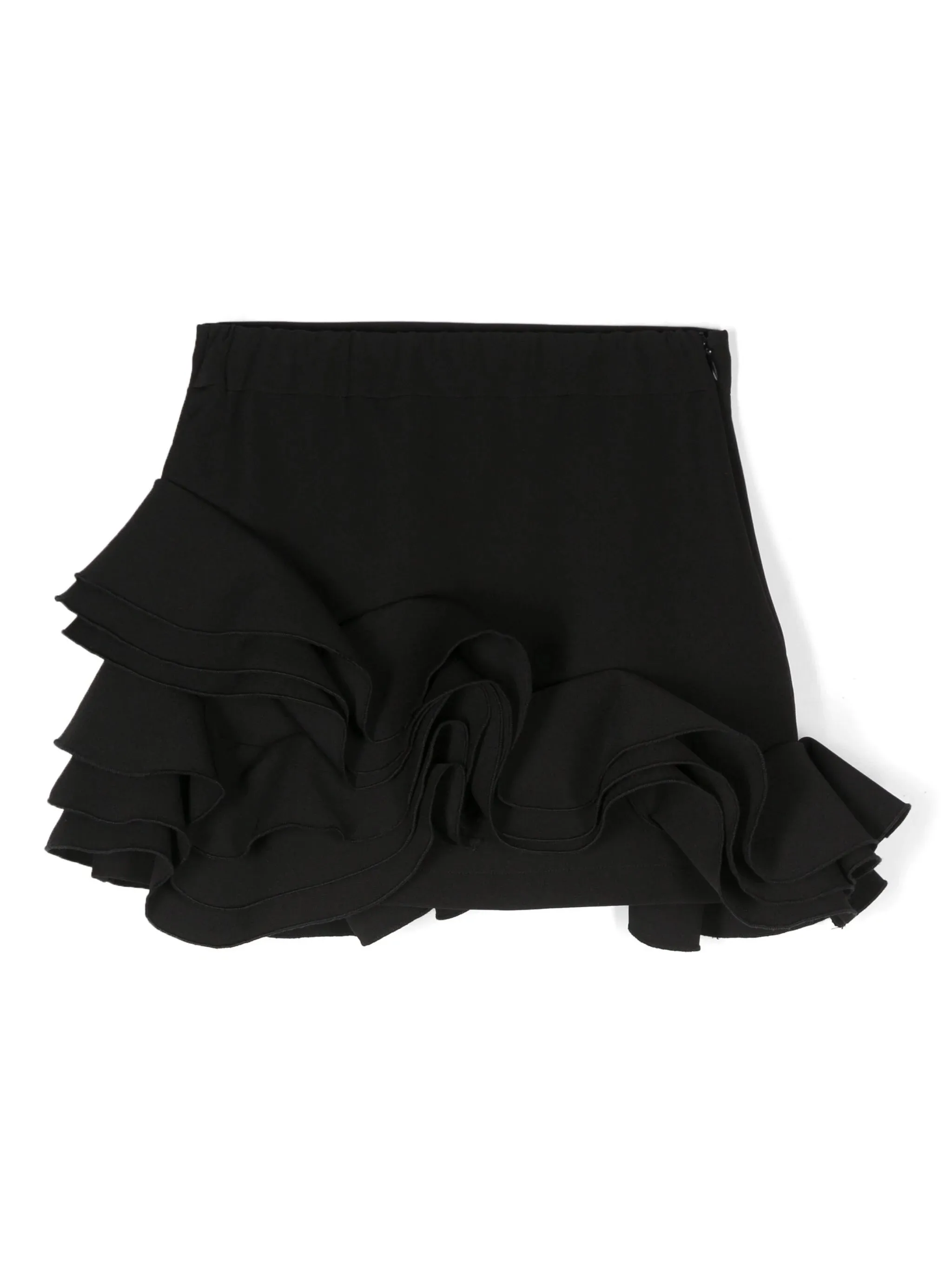 MISS BLUMARINE KIDS Black Mini Skirt With Ruffles