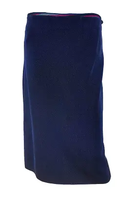 MISSONI M Navy Blue Metallic Midi Skirt (IT 40 | UK 8)