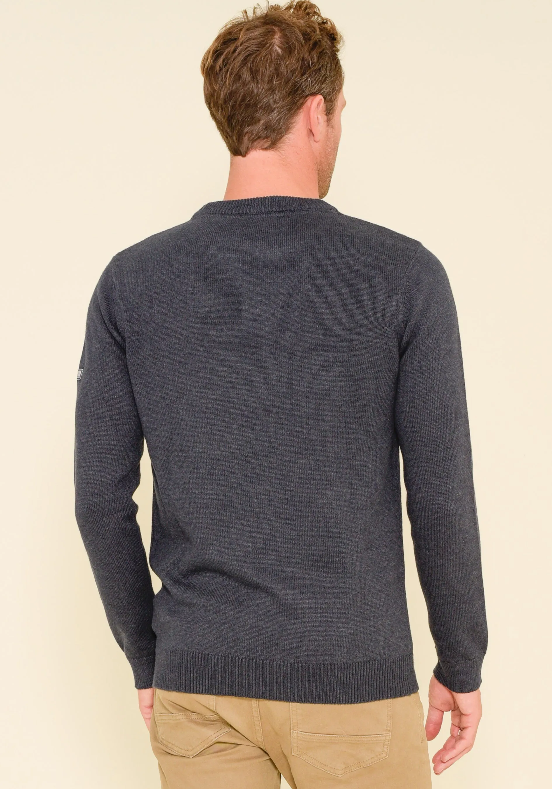 Mixed Knit Crew Neck Jumper