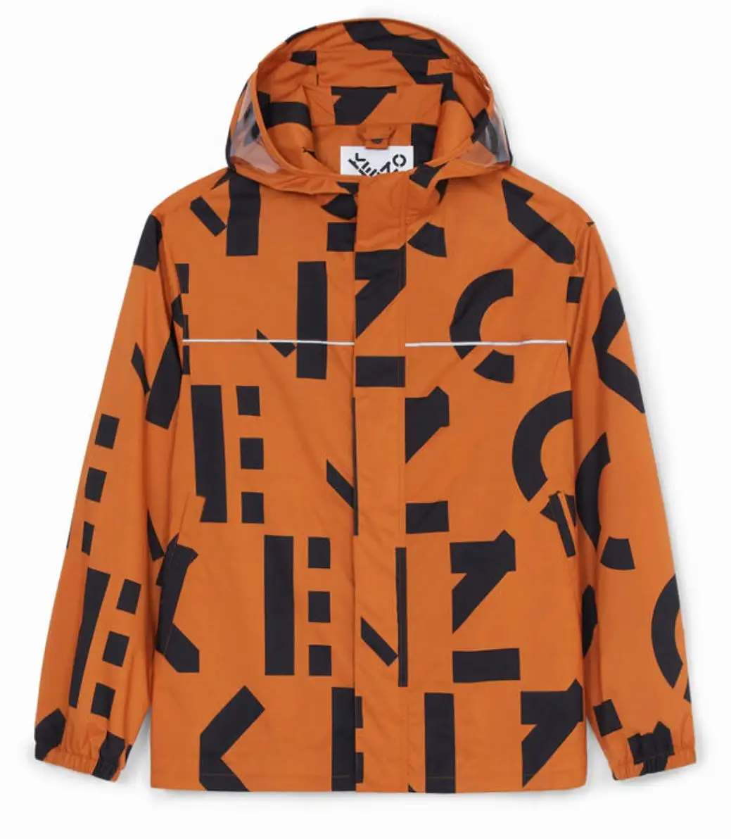 Monogrammed Parka In Deep Orange