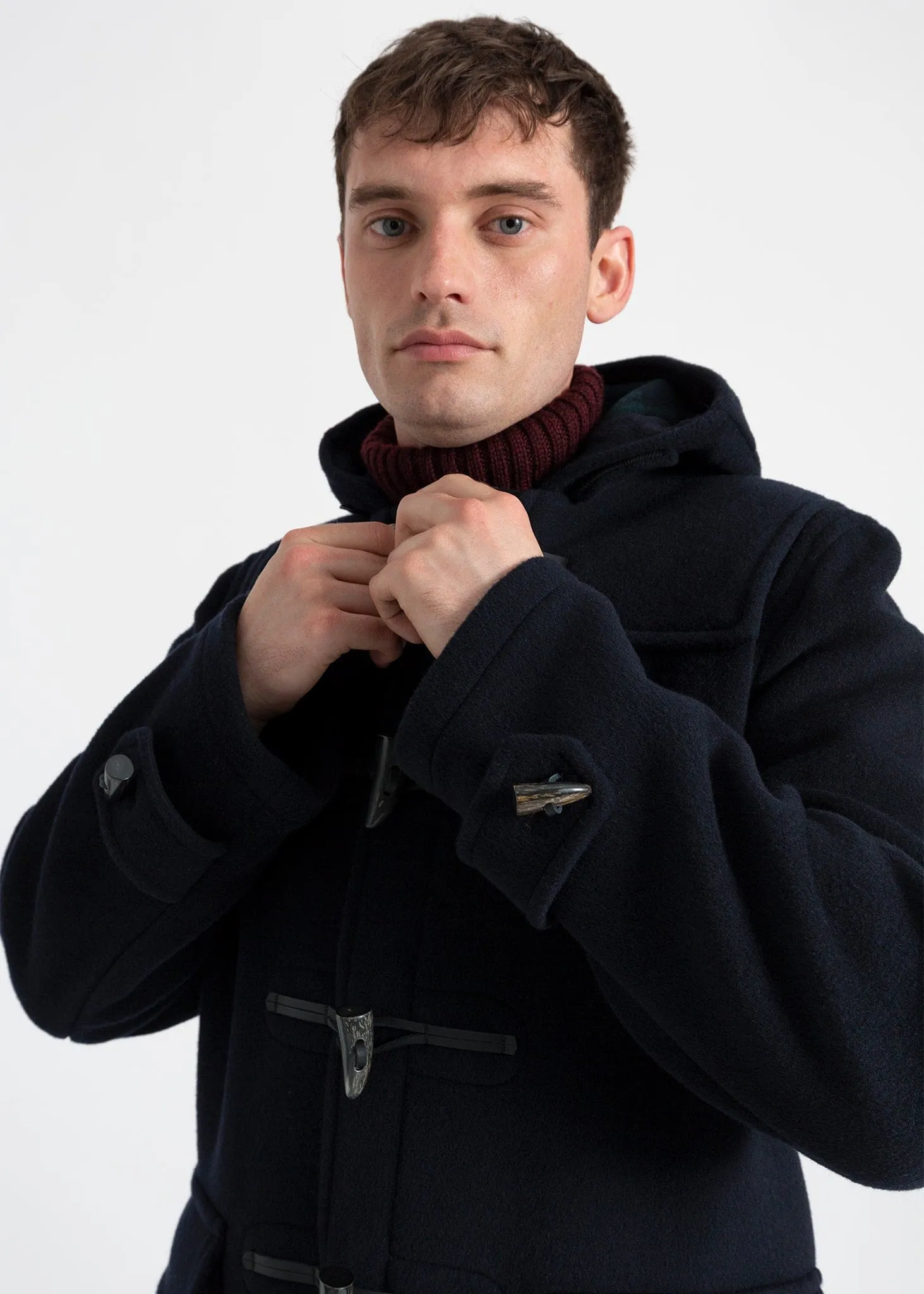 Morris Duffle Coat Navy Black Watch