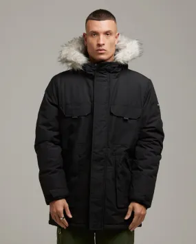 MURUNTAU MEN'S FAUX FUR TRIM PARKA | BLACK