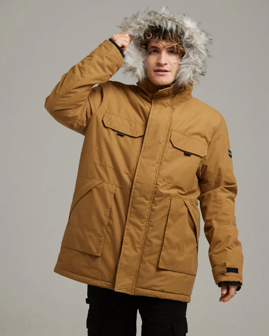 MURUNTAU MEN'S FAUX FUR TRIM PARKA | TOBACCO