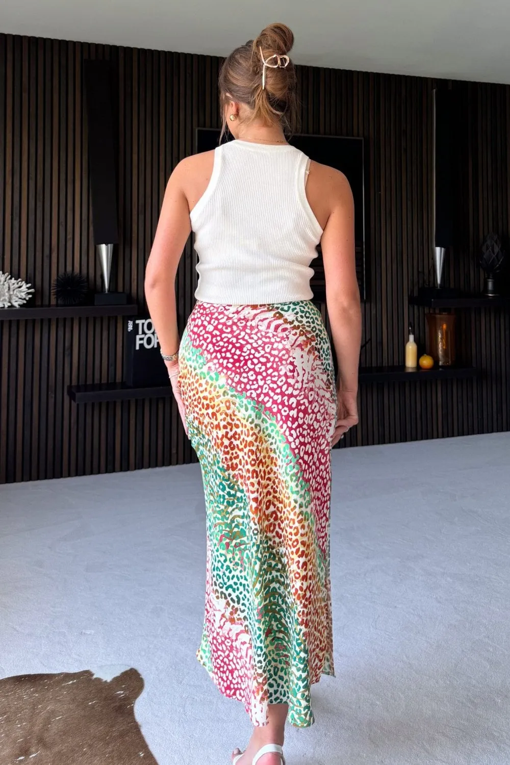 Nara Multi Leopard Midi Skirt