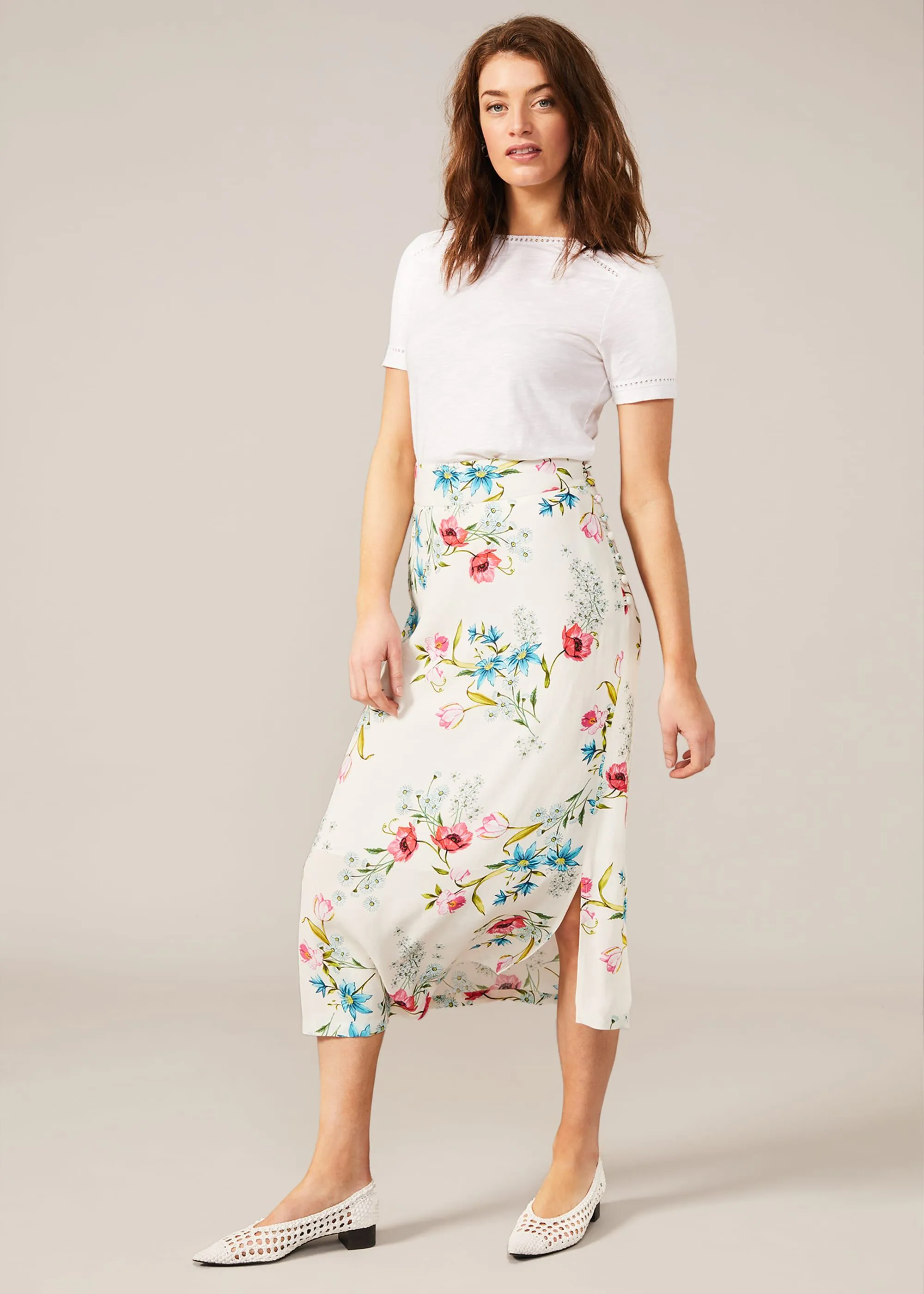 Natyla Floral Midi Skirt