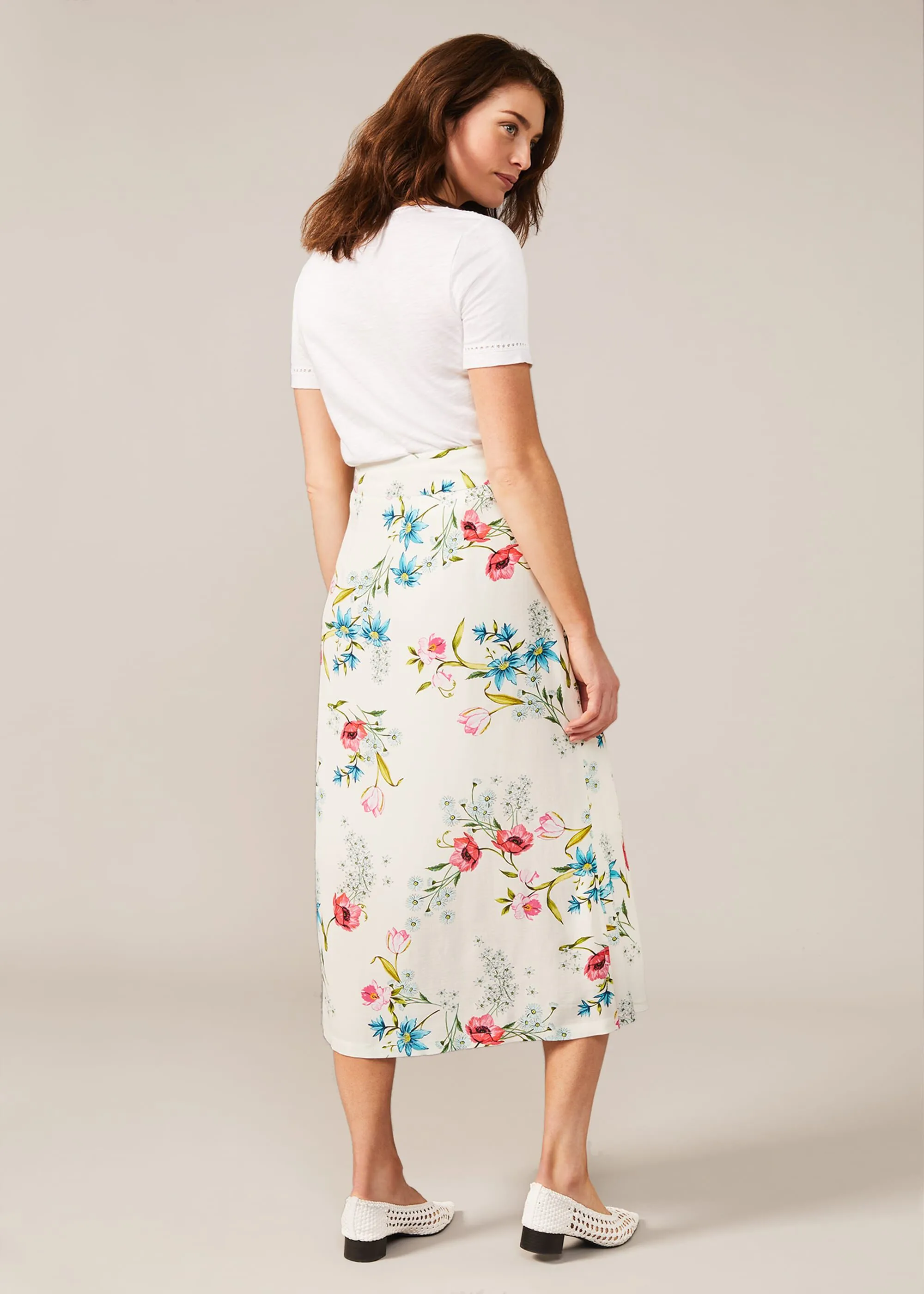 Natyla Floral Midi Skirt