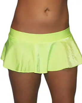 Neon Yellow Extreme Ruffle 7 Inch Mini Skirt