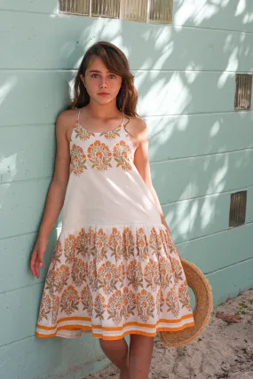 ORANGE/OLIVE FLORAL DRESS