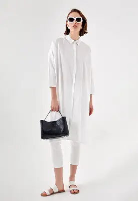 Oversized Cotton Shirt Dress