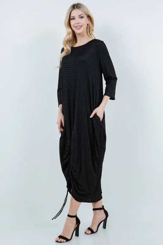 Parachute & Strings Dress- Black