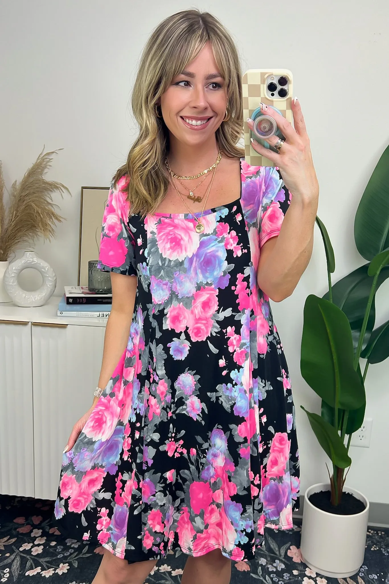 Parisah Square Neck Floral Dress - FINAL SALE