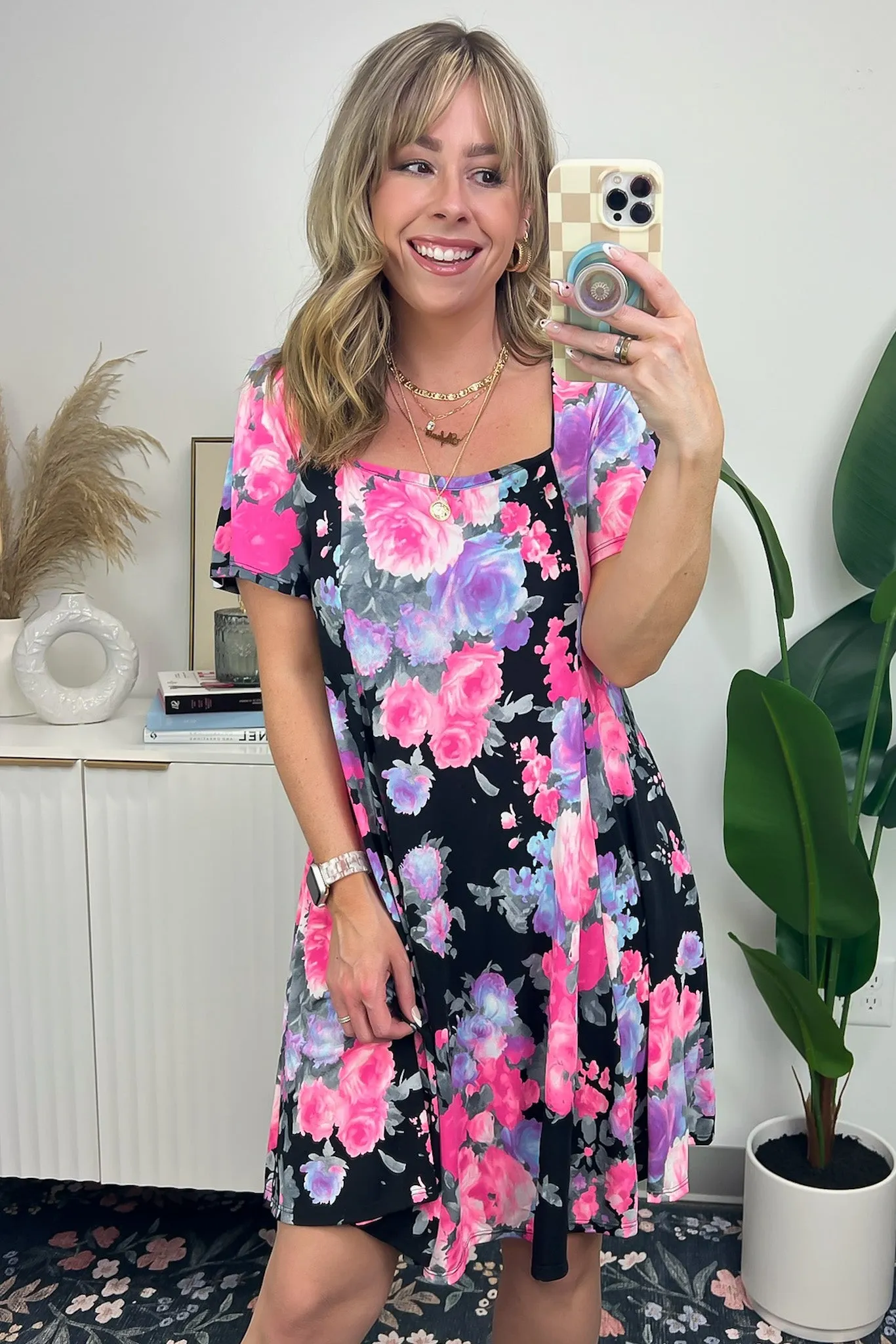 Parisah Square Neck Floral Dress - FINAL SALE