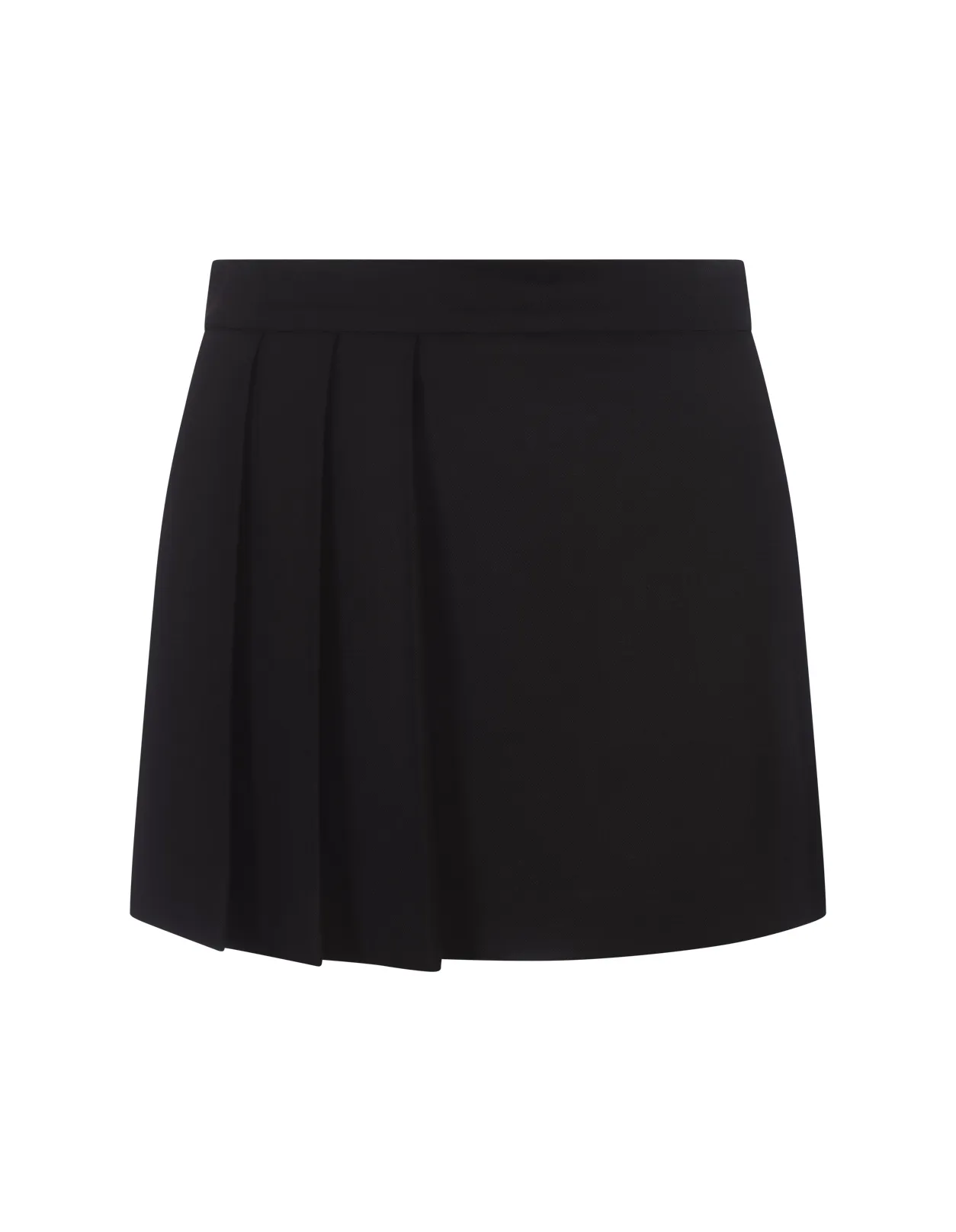 PAROSH Black Mini Skirt With Pleated Design