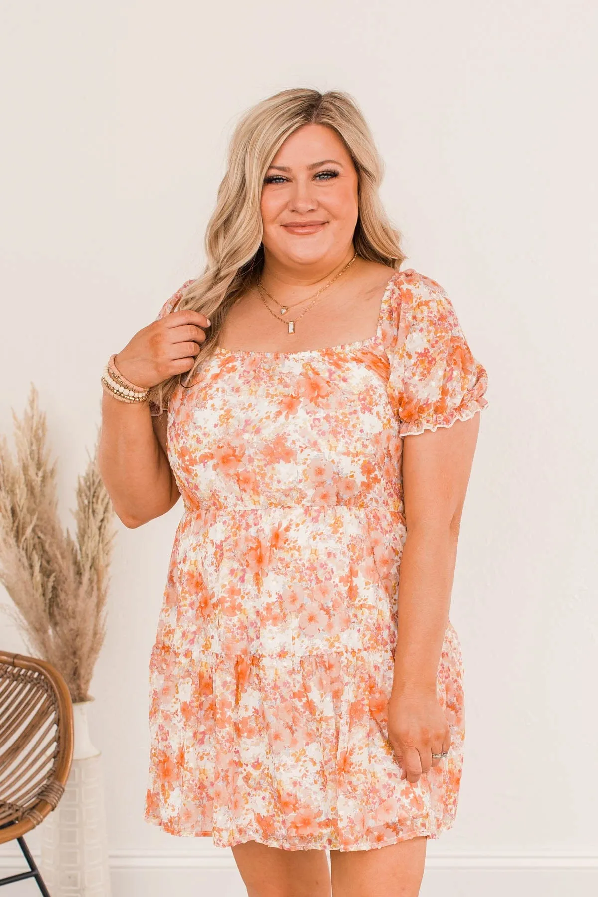 Perfect Pose Floral Dress- Orange