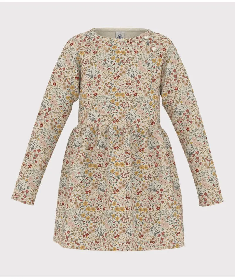 Petit Bateau Floral Dress with Snap Detail in Multi