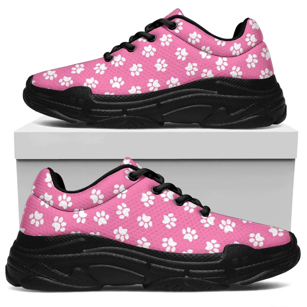 Pink Paw Print Chunky Sneakers