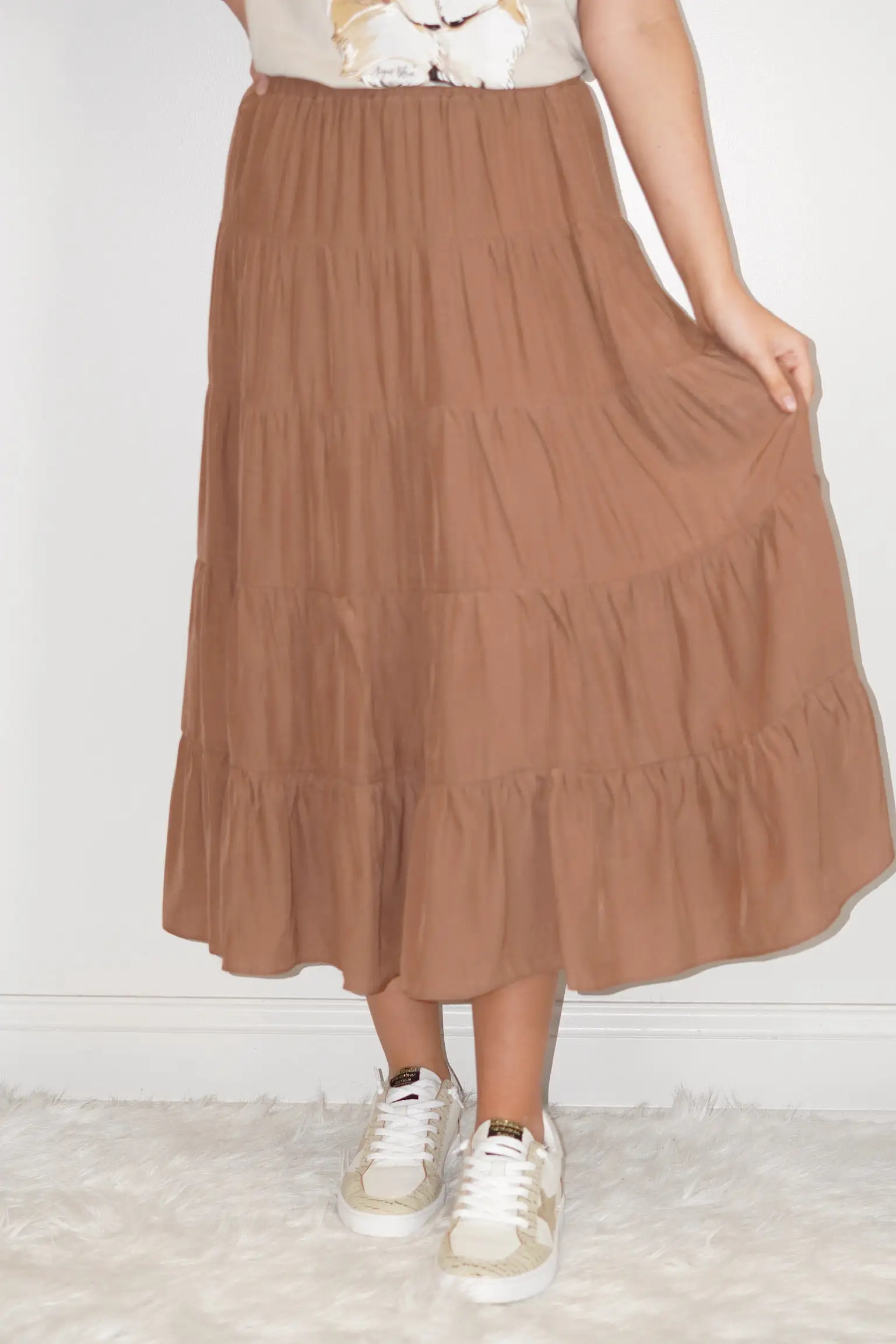 Piper Washed Rayon Midi Skirt