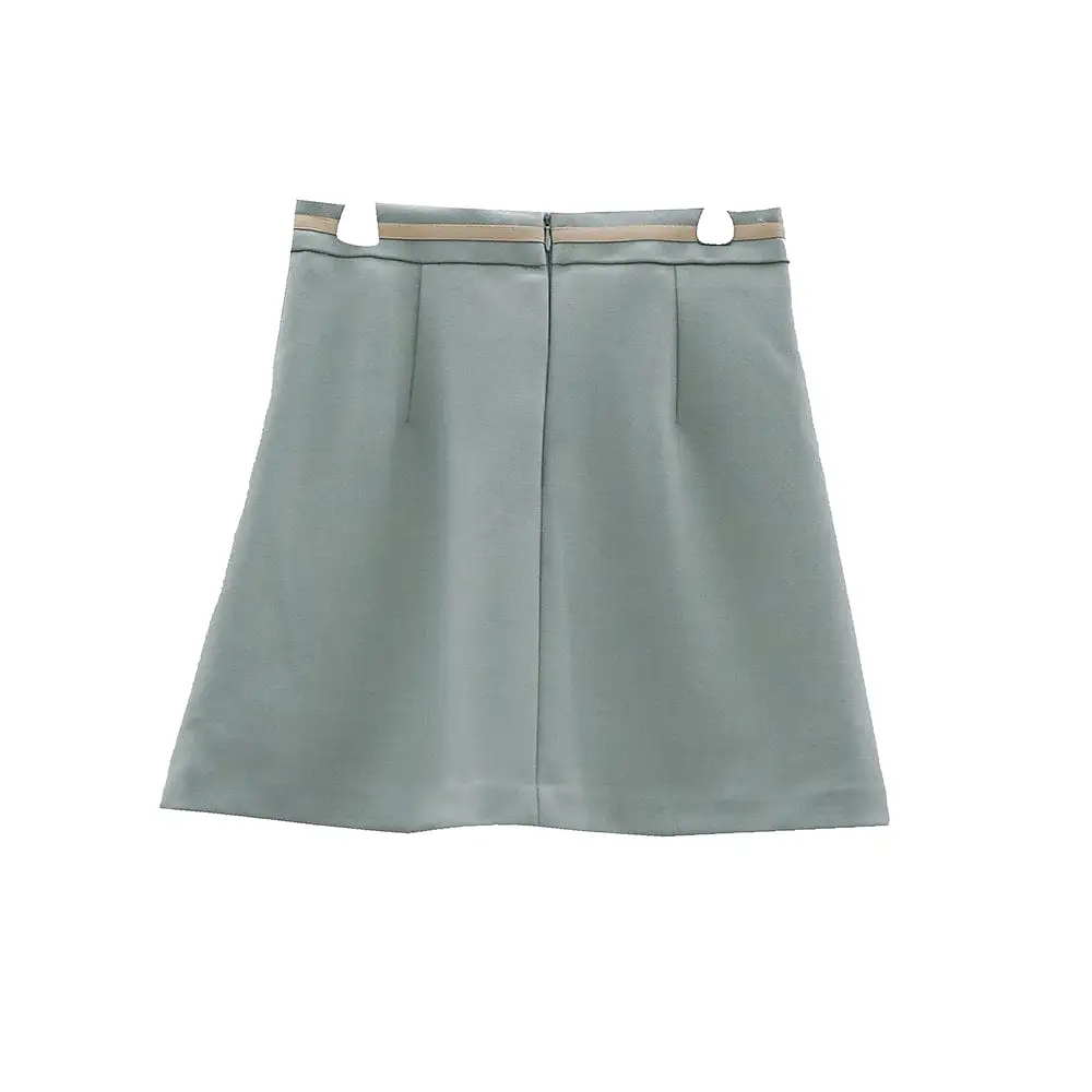 Pleated Belted Mini Skirt OY31