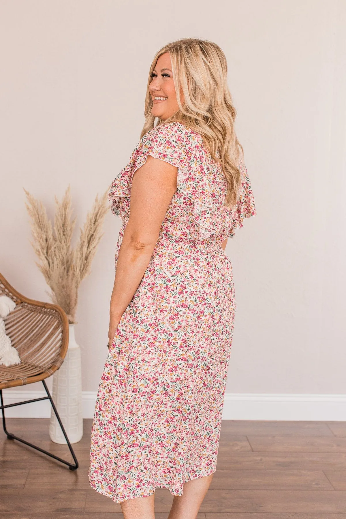 Prancing Prairies Floral Dress- Ivory