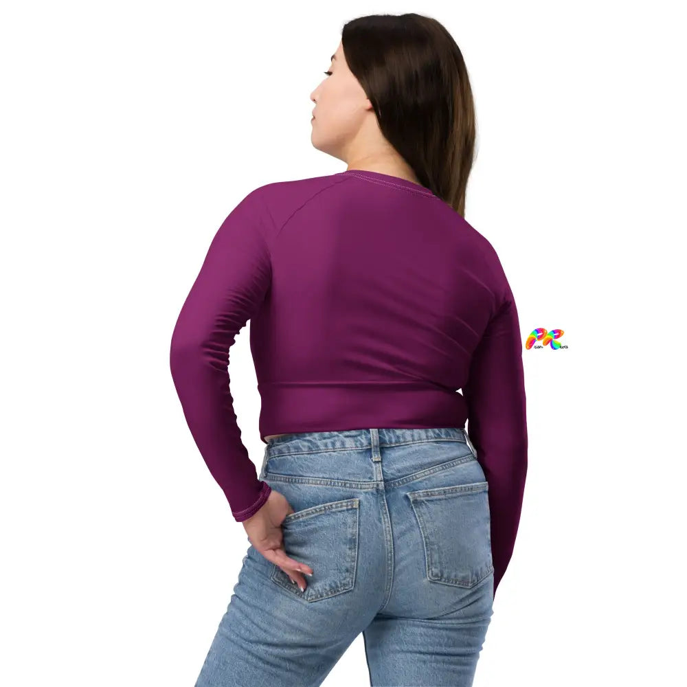 Purple Long Sleeve Crop Top