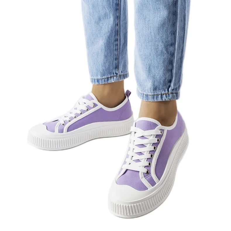 Purple platform sneakers from Alfianello violet