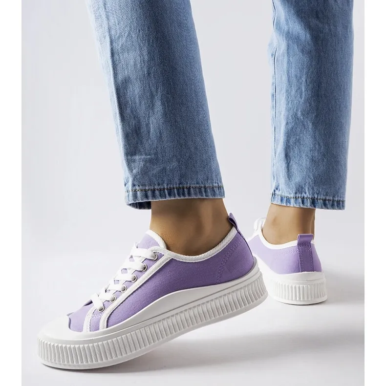 Purple platform sneakers from Alfianello violet