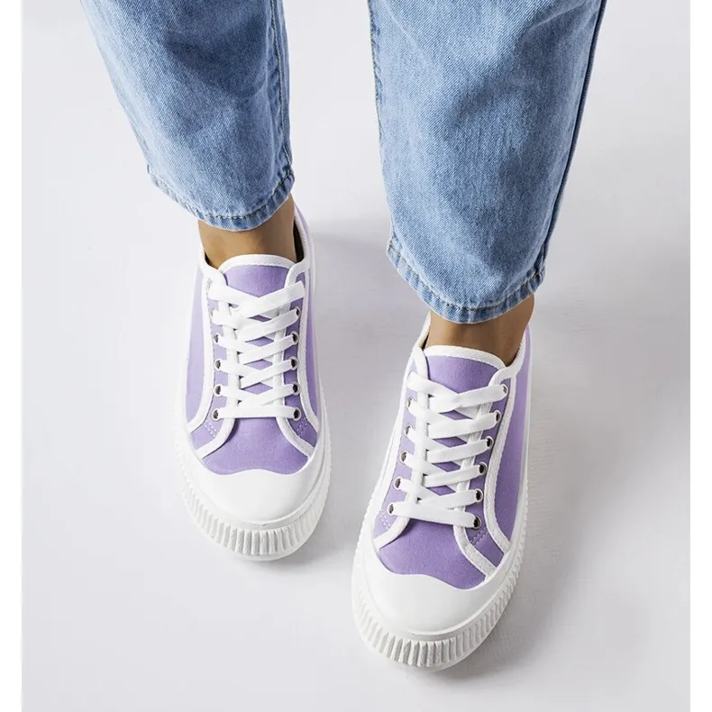 Purple platform sneakers from Alfianello violet