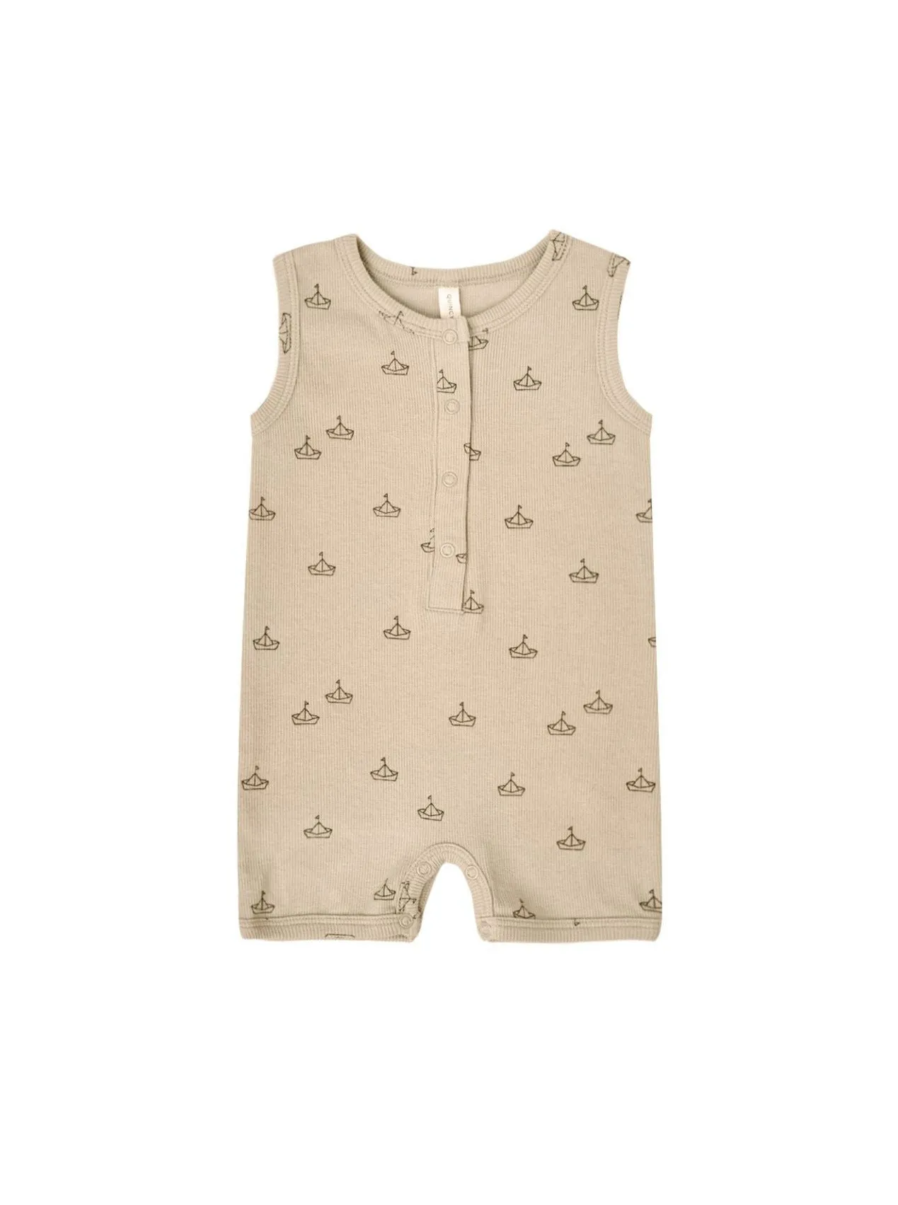 Quincy Mae ribbed henley romper | boats