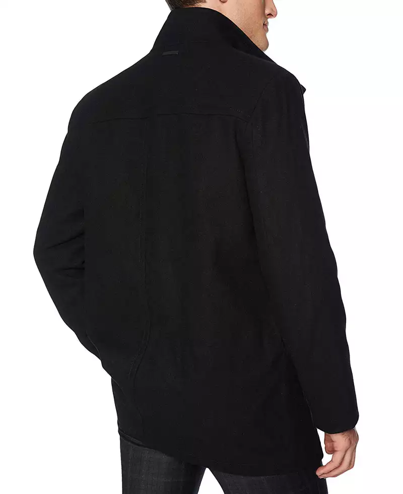 Rafferty Men's Black Modern Fit Wool Car Coat