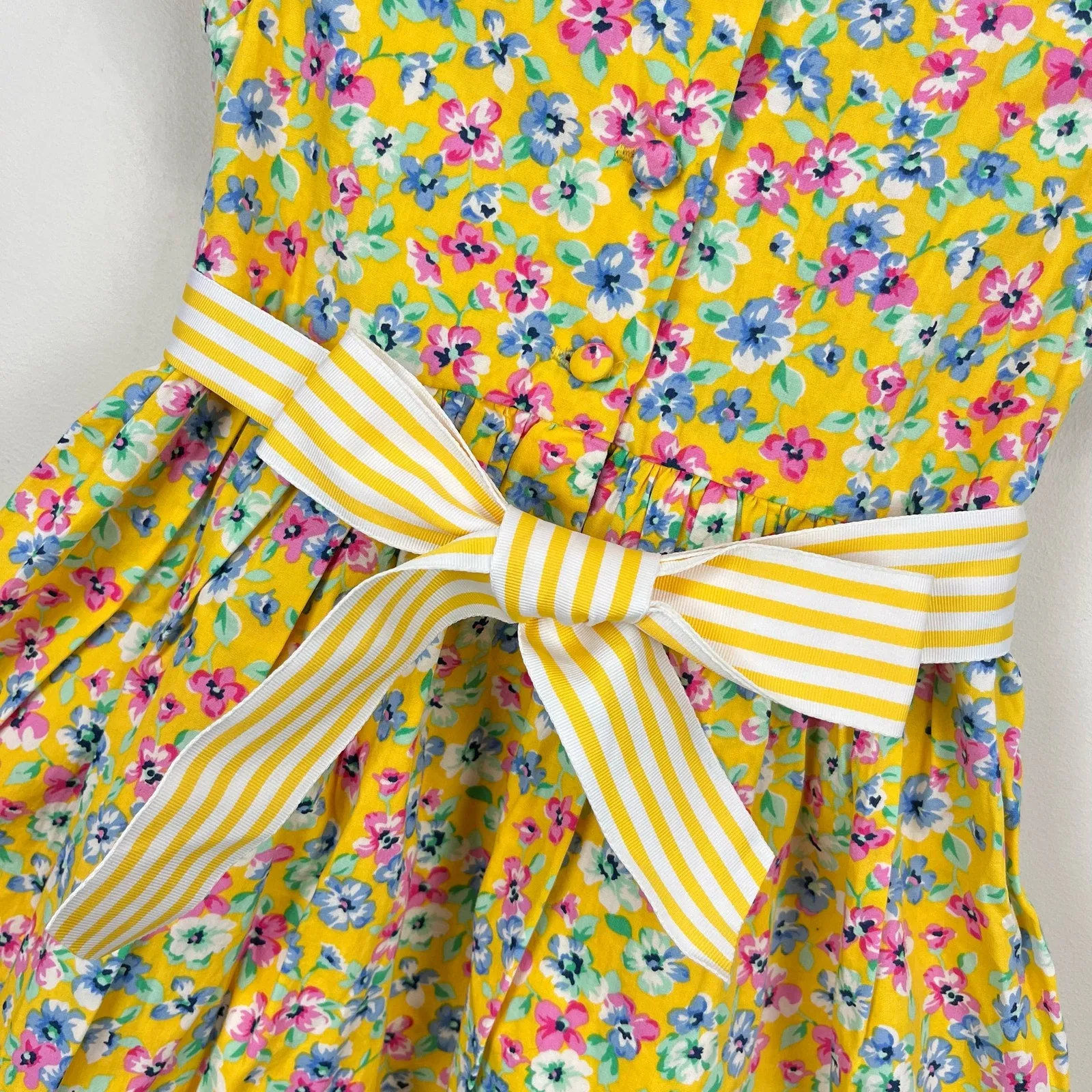 Ralph Lauren Girls Yellow Floral Dress 18 Months