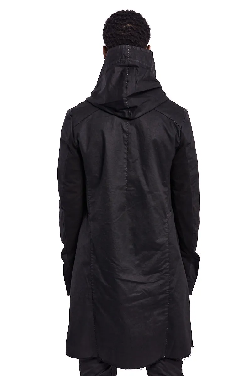 RESINATED COTTON JERSEY LINED PARKA