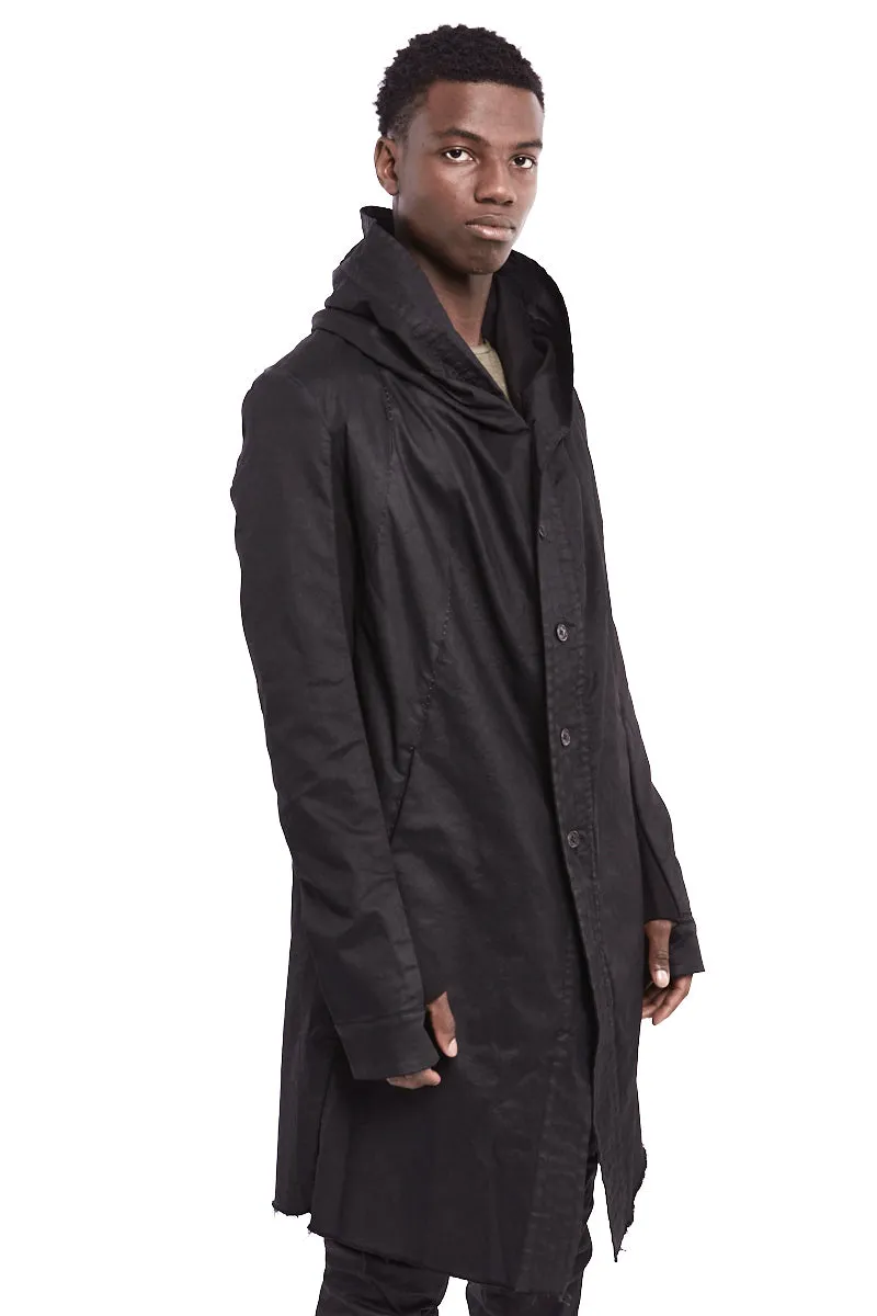 RESINATED COTTON JERSEY LINED PARKA