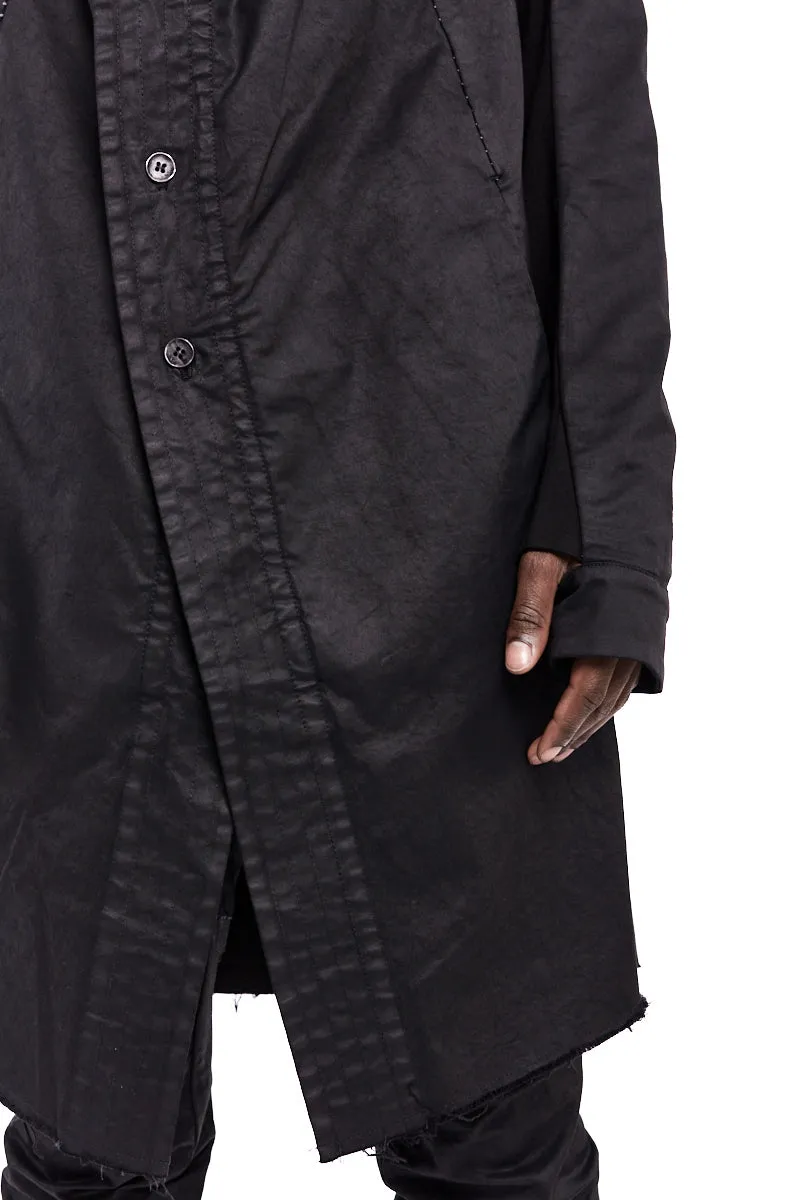 RESINATED COTTON JERSEY LINED PARKA