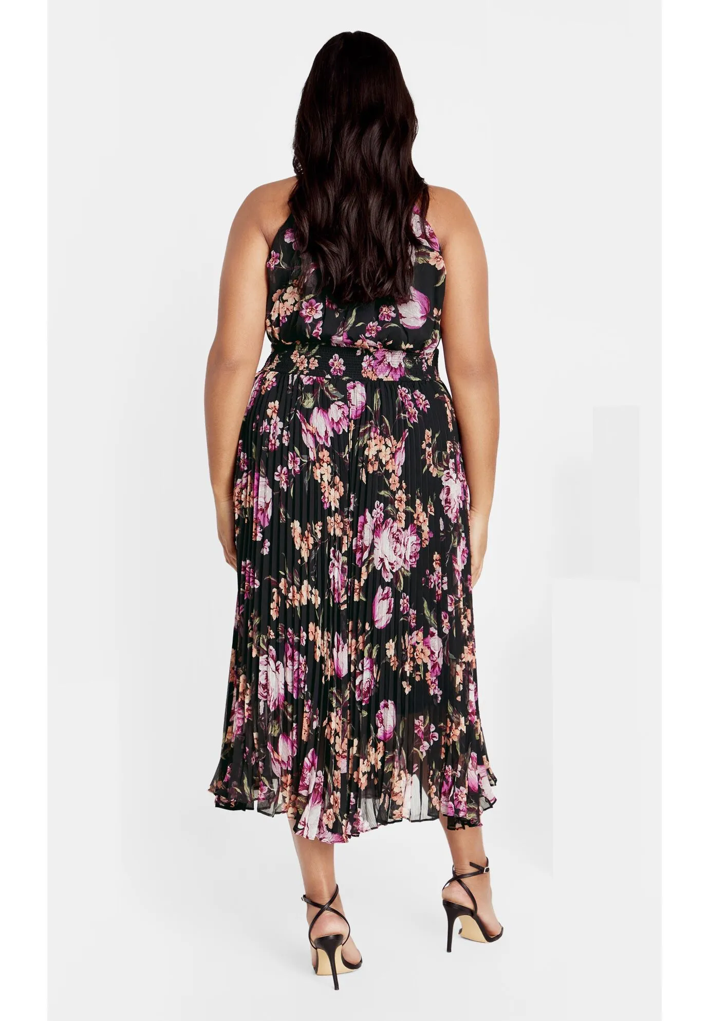 Sabine Print Dress - black petal