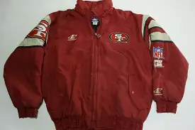 San Francisco 49ers Vintage 90's Logo Athletic Distressed Puffer Parka Jacket