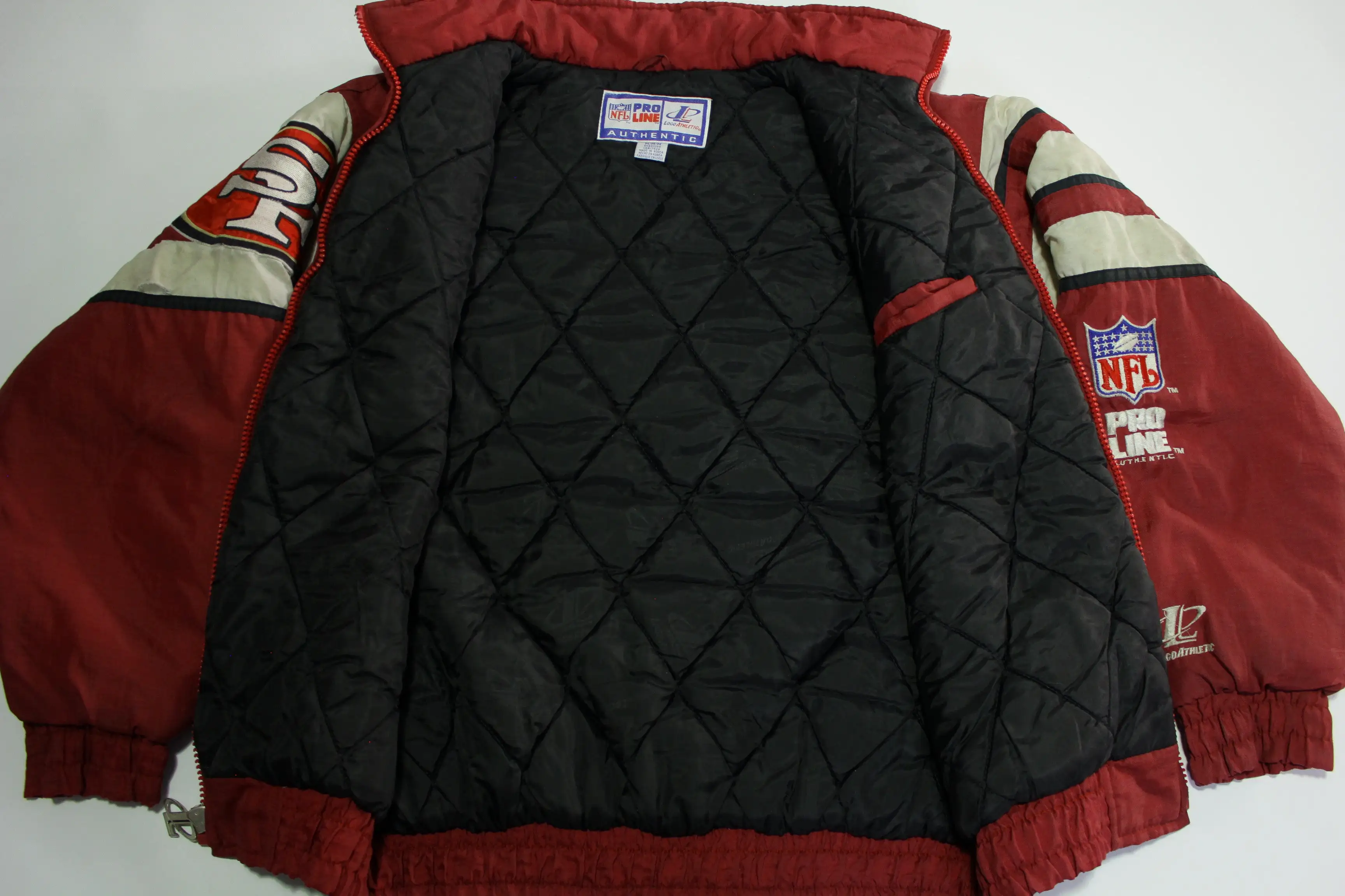 San Francisco 49ers Vintage 90's Logo Athletic Distressed Puffer Parka Jacket