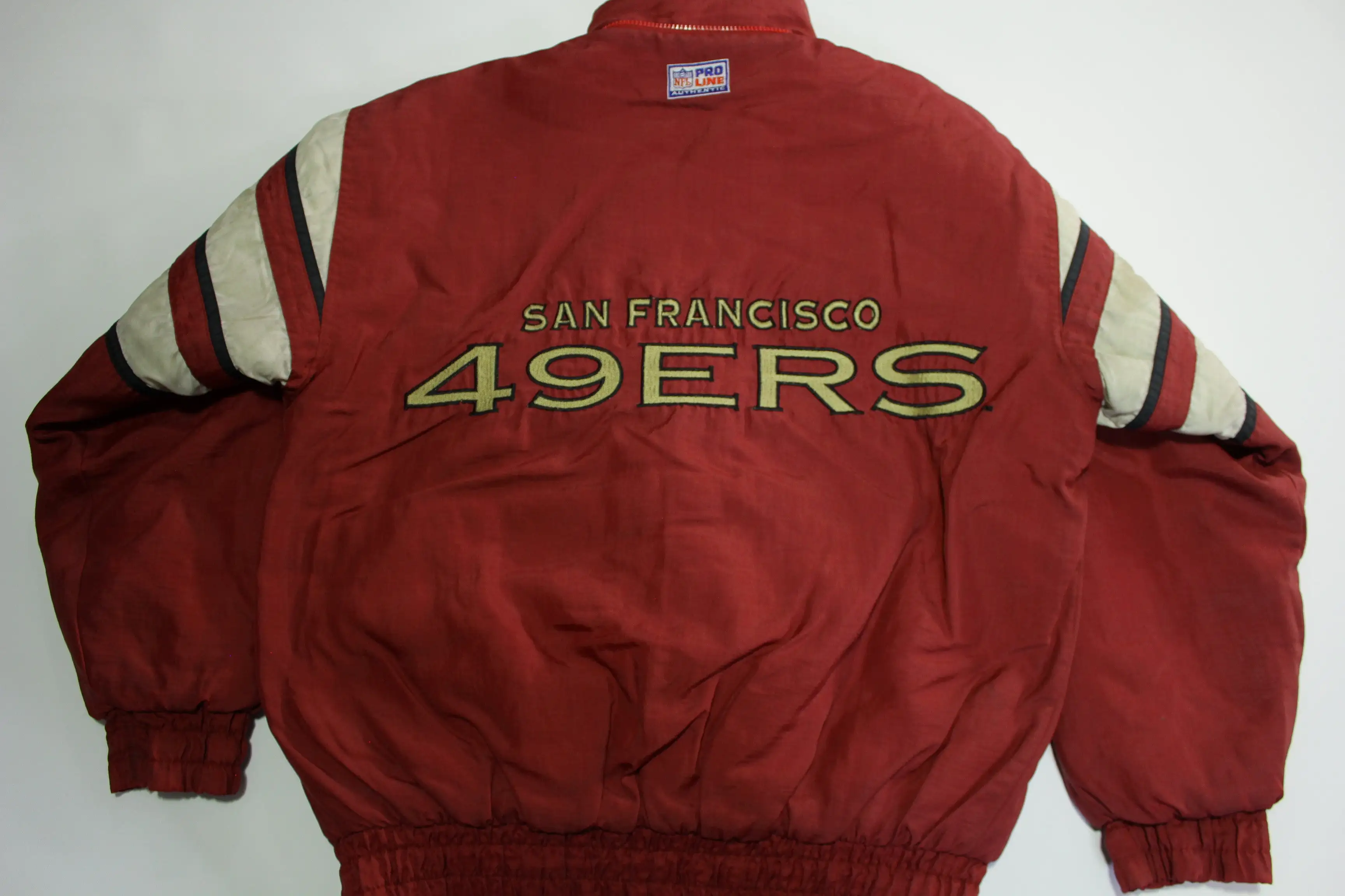 San Francisco 49ers Vintage 90's Logo Athletic Distressed Puffer Parka Jacket