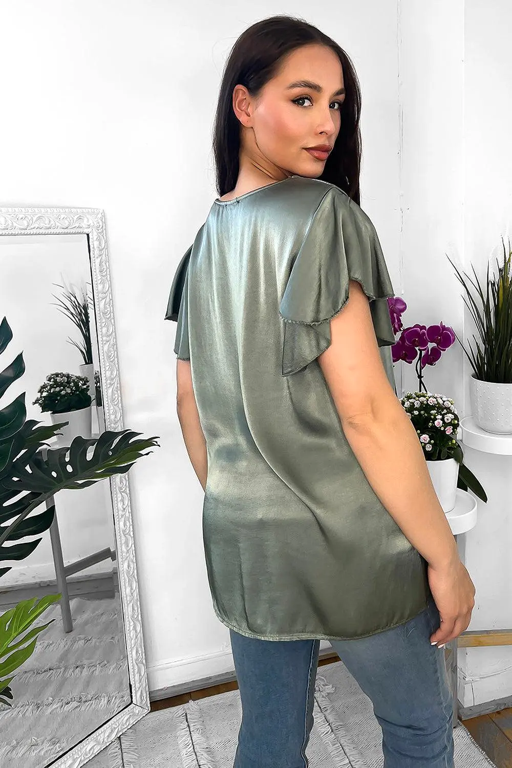 Satin Finish V-Neck Tunic