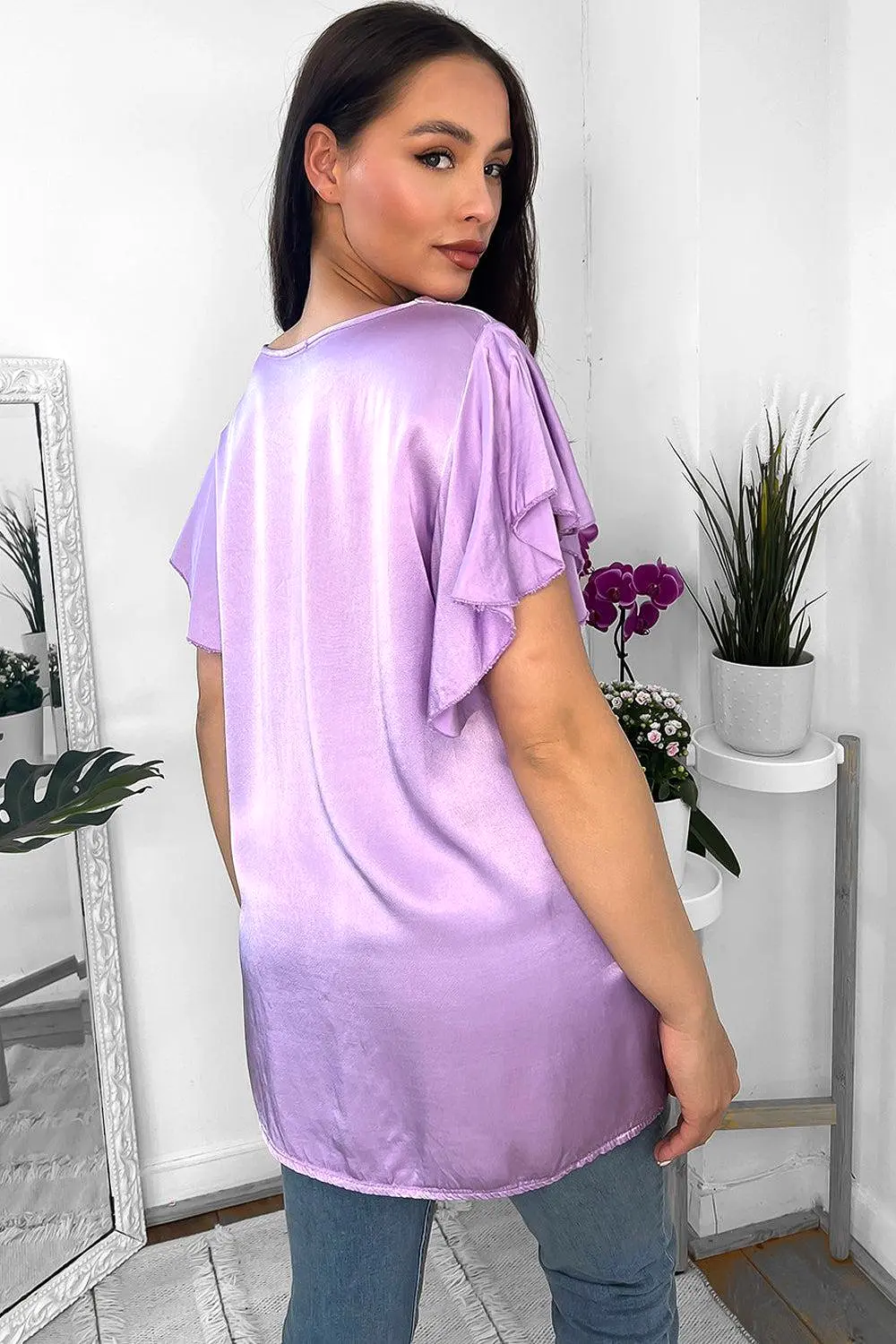 Satin Finish V-Neck Tunic