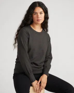 Savvy Fine Knit Crew Sweater - Graphite