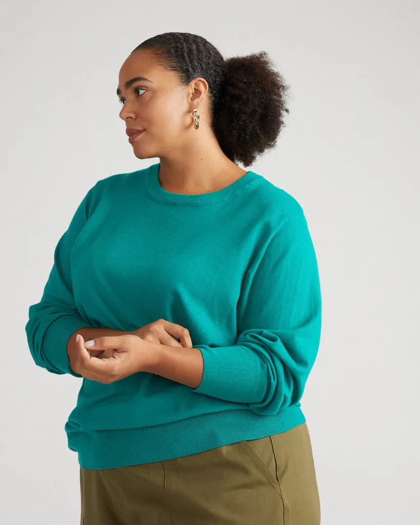 Savvy Fine Knit Crew Sweater - Poseidon