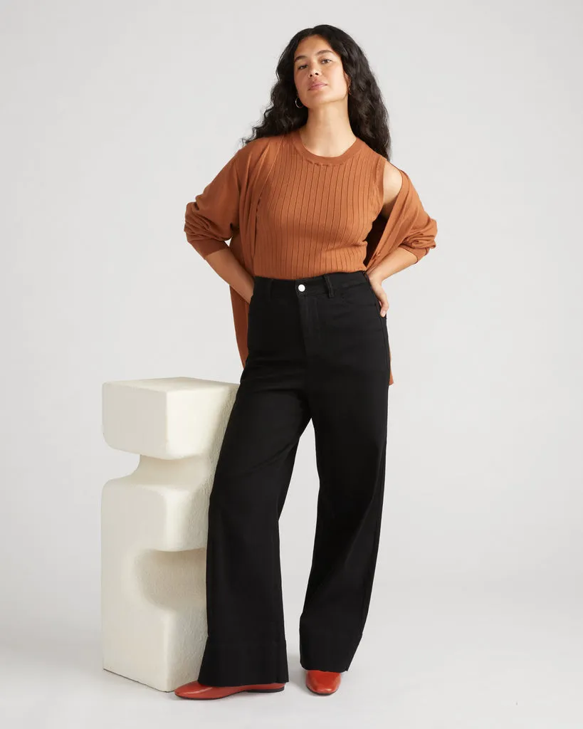 Savvy Fine Knit Sweater Shell - Affogato