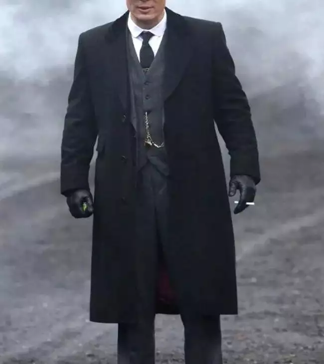 Shelby 1920's Gangster Classic Black Coat For Men