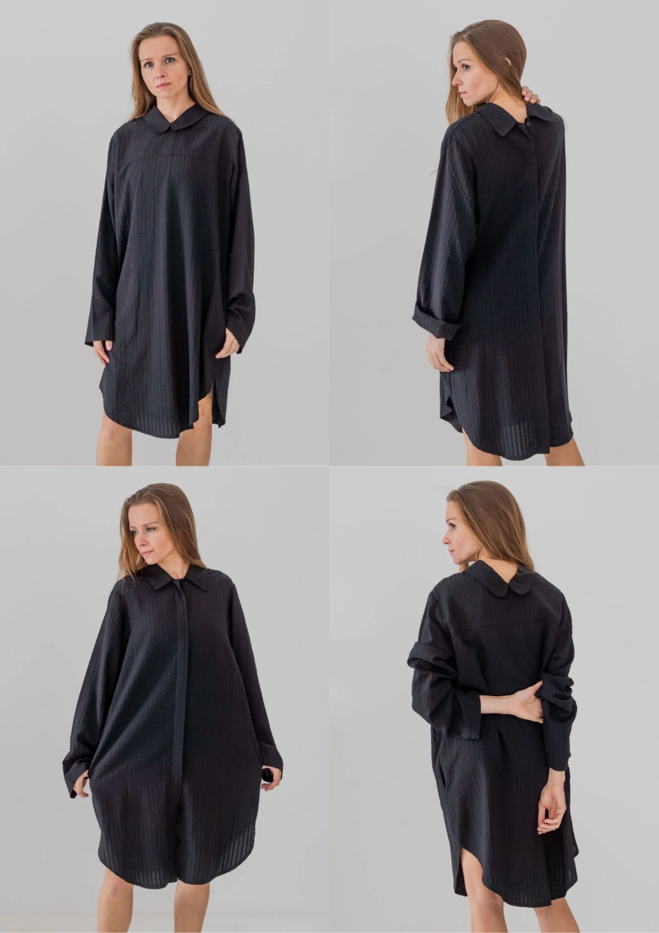 SHIRT DRESS Texture Black