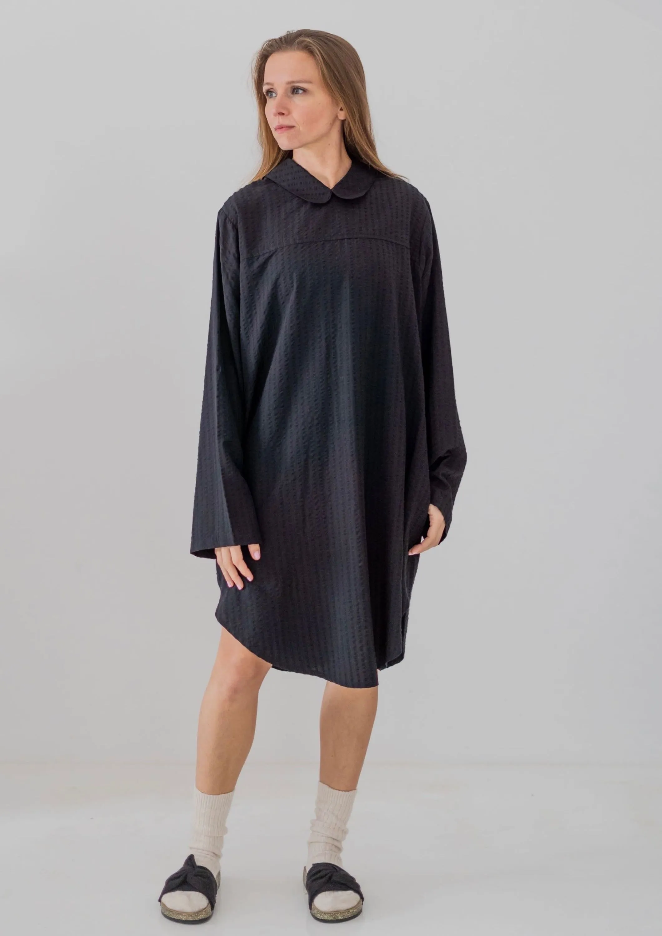 SHIRT DRESS Texture Black