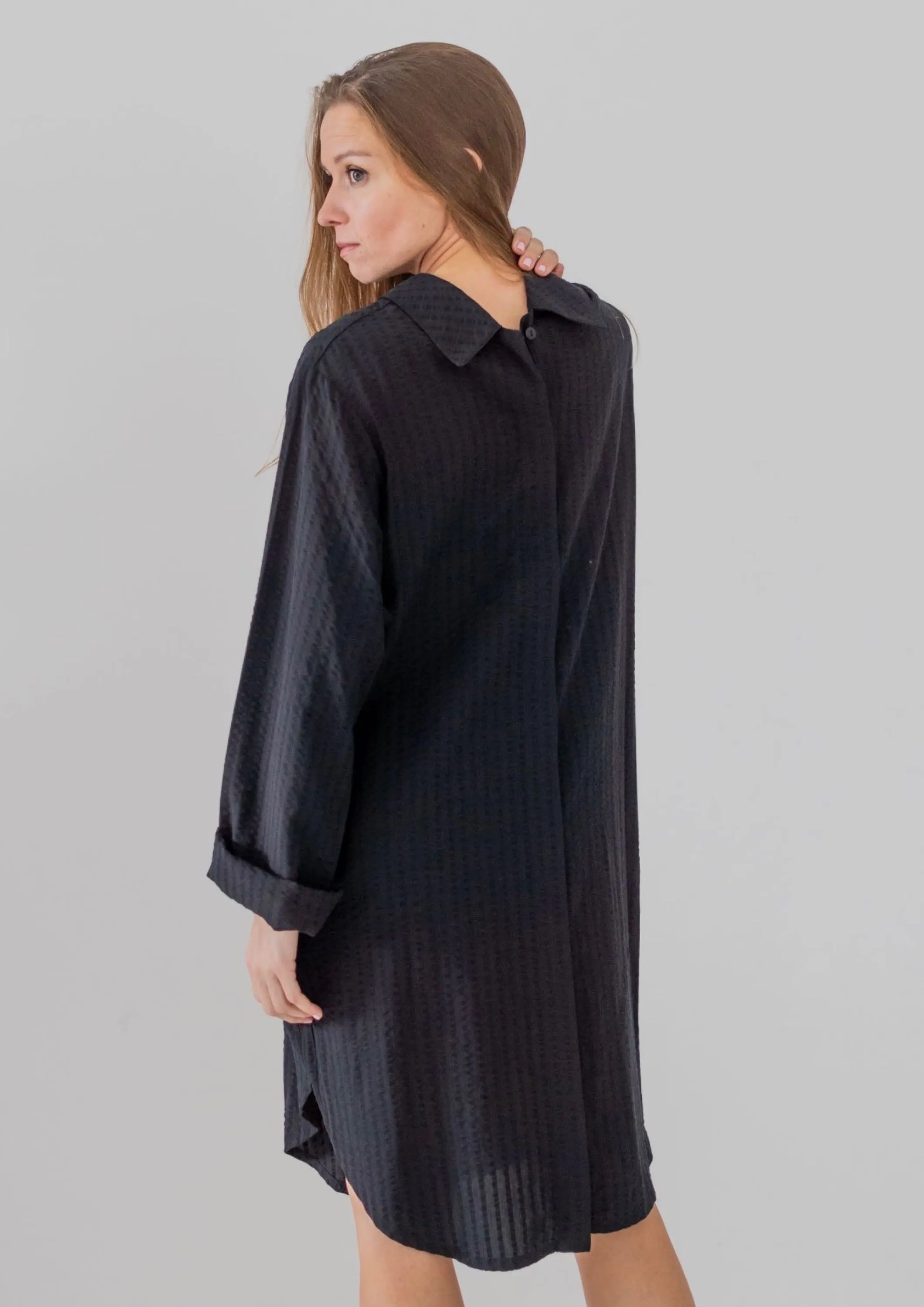 SHIRT DRESS Texture Black