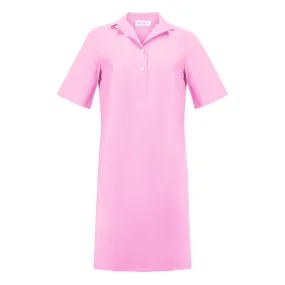 Short Sleeve Shirt Dress - Pink