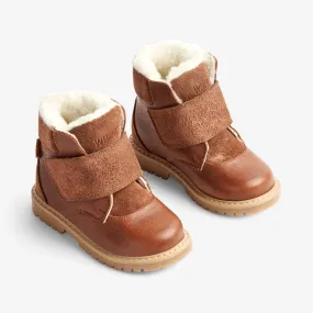 Sigge Print Velcro Boot - cognac