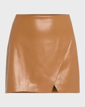 Siobhan Vegan Leather Wrap Mini Skirt